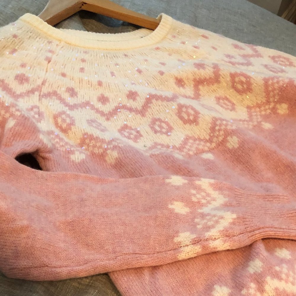 Jack Wills Wool Pink Fair Isle Sweater